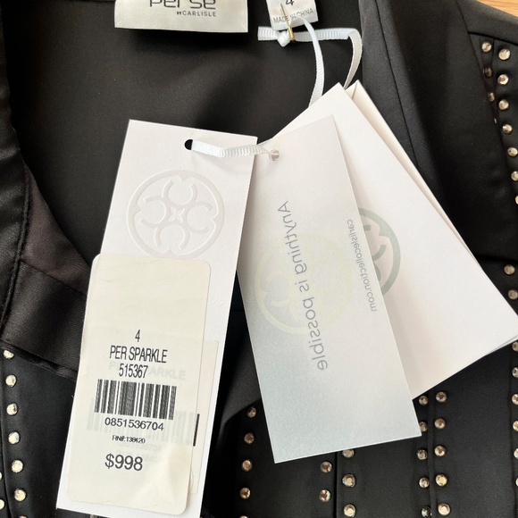 NWT PER SE by Carlisle New York • Gorgeous Black Sparkle Dress - Picture 10 of 11